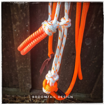 White and Blaze Orange Rope Halter